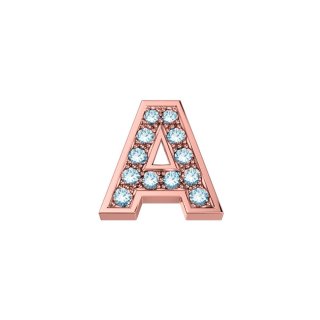 Elements Donnaoro - Lettera A Classica - Oro Rosa - Diamanti