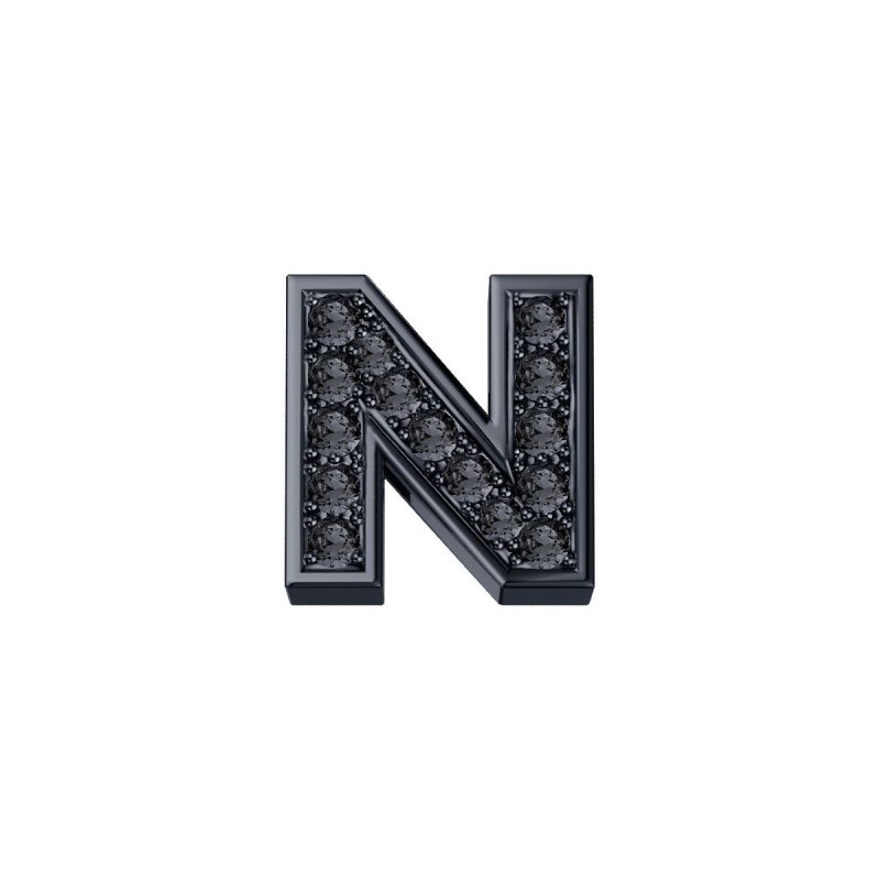 Elements Donnaoro - Lettera N - Oro Brunito - Diamanti