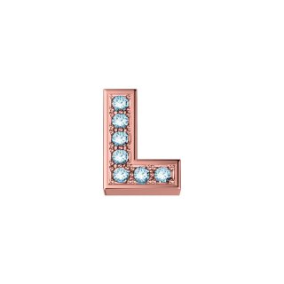 Elements Donnaoro - Lettera L Classica - Oro Rosa - Diamanti