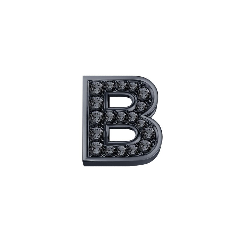 Elements Donnaoro - Lettera B Classica - Oro Brunito - Diamanti Neri