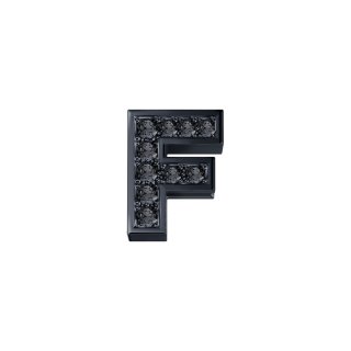 Elements Donnaoro - Lettera F - Oro Brunito - Diamanti Neri