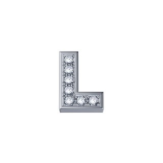 Elements Donnaoro - Lettera L Classica - Oro Bianco - Diamanti