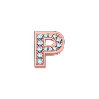 Elements Donnaoro - Lettera P Classica - Oro Rosa - Diamanti