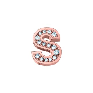 Elements Donnaoro - Lettera S Classica - Oro Rosa - Diamanti