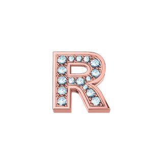 Elements Donnaoro - Lettera R Classica - Oro Rosa - Diamanti