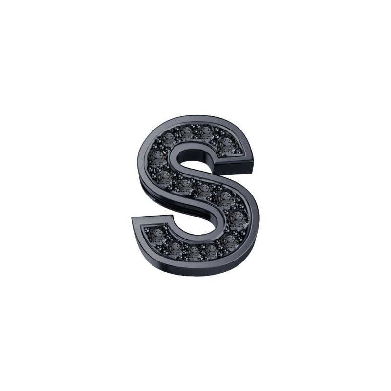 Elements Donnaoro - Lettera S - Oro Brunito - Diamanti Neri