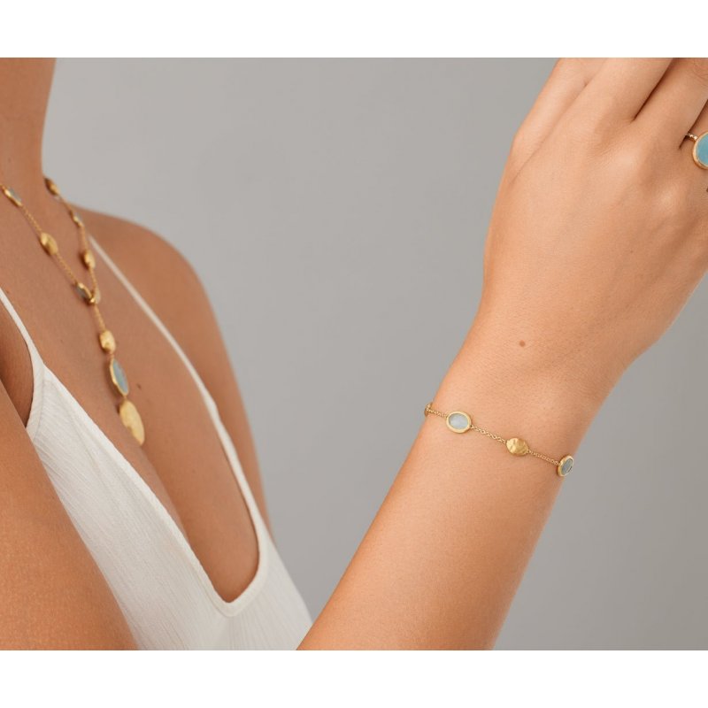 Marco Bicego - Bracciale Con Ovaline - Oro - Acquamarina