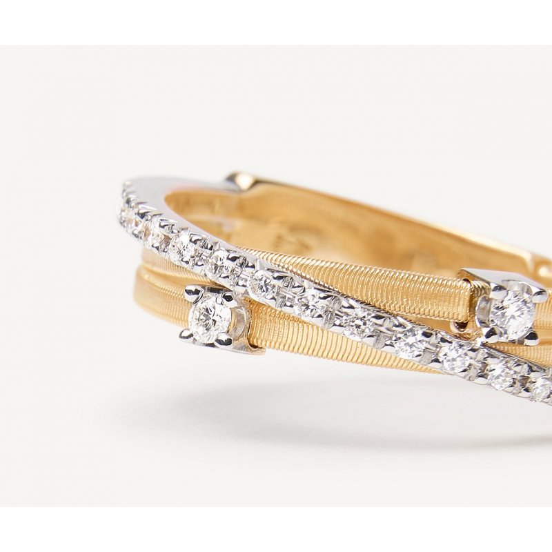 Marco Bicego - Anello Tre Fili - Oro Giallo - Diamanti