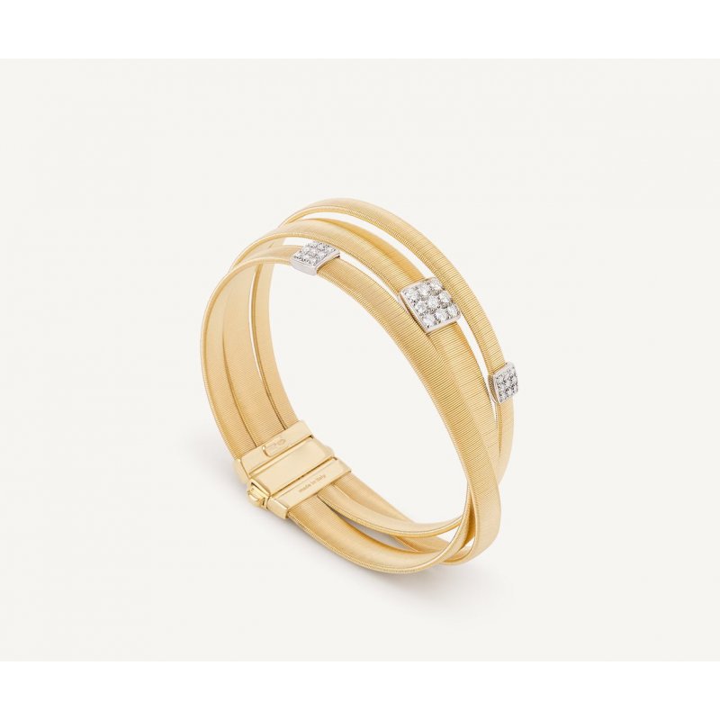 Marco Bicego - Bracciale A Tre Fili - Oro Giallo - Diamanti