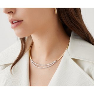 Marco Bicego - Collana Oro Giallo - Doppia Fila Diamanti