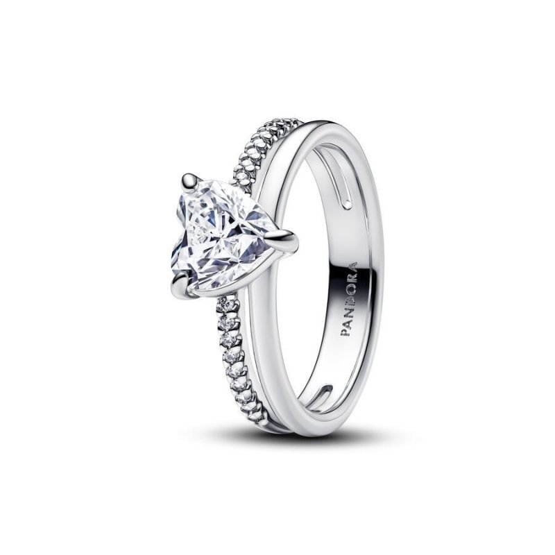 Anello Cuore a doppia fascia