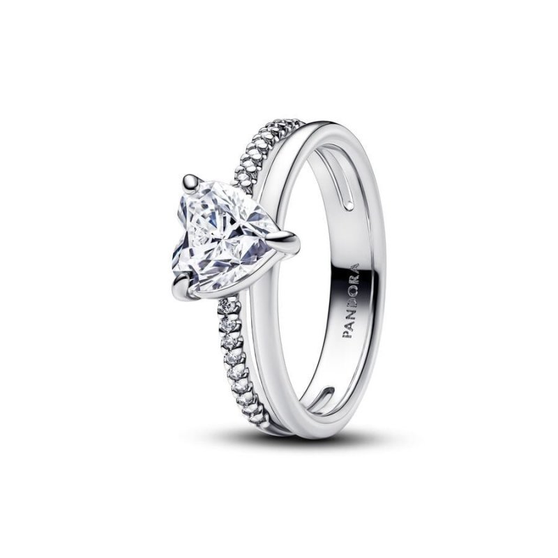 Anello Cuore a doppia fascia