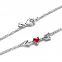 Collana Freccia e cuore in vetro di Murano
