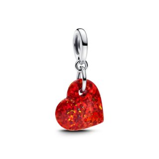 Pendente Cuore Opale Rosso