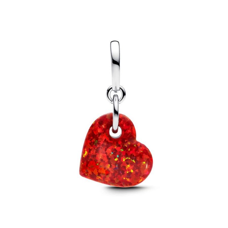 Pendente Cuore Opale Rosso