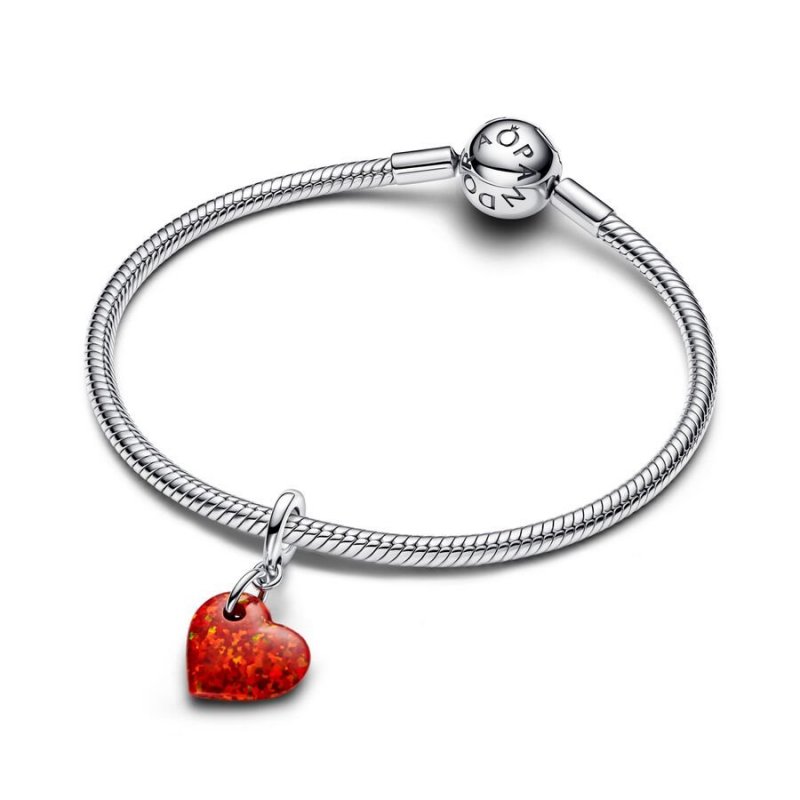 Pendente Cuore Opale Rosso