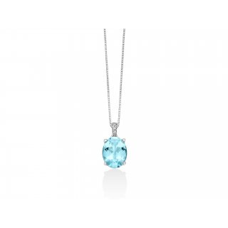 Miluna - Collana Gemma Del Cielo - Oro Bianco - Diamanti