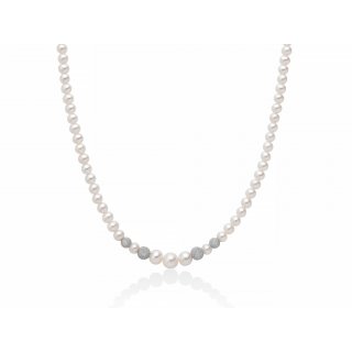 Miluna - Collana Di Perle Oriente - Oro Bianco - Perle Vere