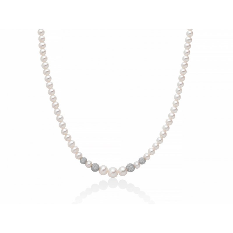 Miluna - Collana Di Perle Oriente - Oro Bianco - Perle Vere