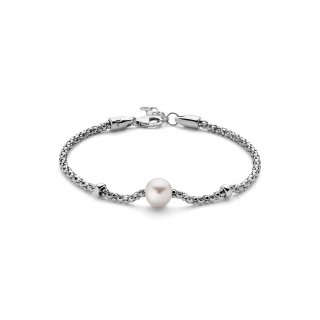 Miluna - Bracciale Con Catena - Argento - Perla