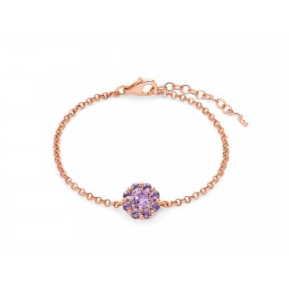 Miluna - Bracciale Ametista Fiore - Argento Rosa