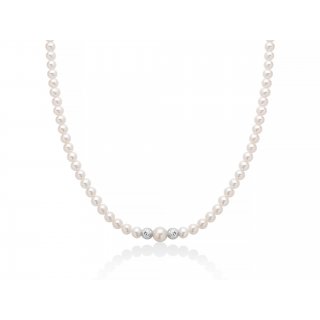 Miluna - Collana Di Perle Oriente - Oro Bianco 375