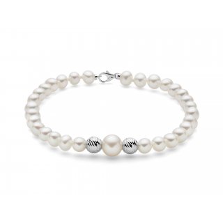 Miluna - Bracciale Di Perle Oriente - Oro Bianco 375