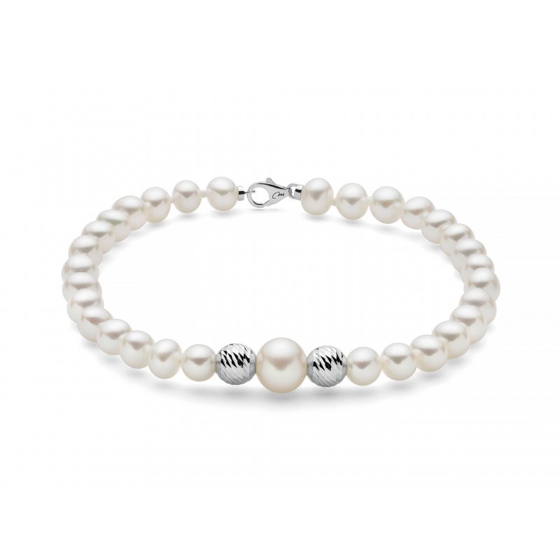 Miluna - Bracciale Di Perle Oriente - Oro Bianco 375