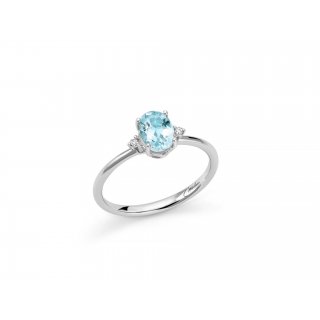 Miluna - Anello Gemma Del Cielo - Oro Bianco - Diamanti