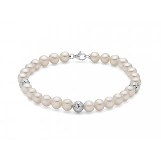Miluna - Bracciale Di Perle Oriente - Oro Bianco