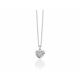Miluna - Collana Cuore - Oro Bianco - Diamanti