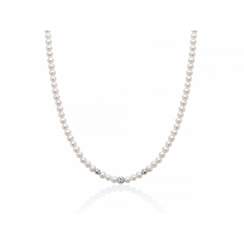 Miluna - Collana Di Perle Oriente - Oro Bianco