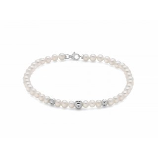 Miluna - Bracciale Di Perle Oriente - Oro Bianco