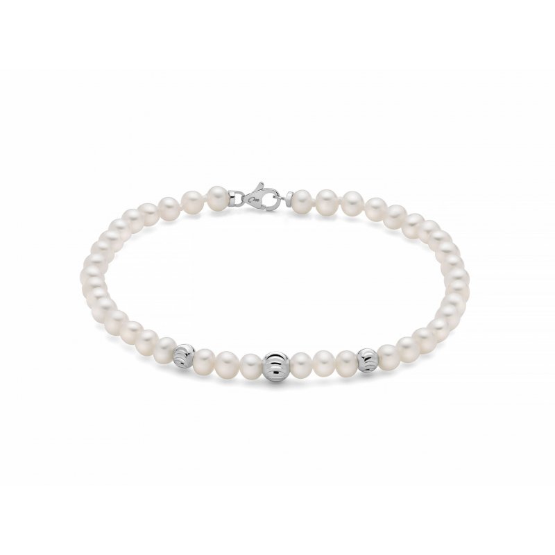 Miluna - Bracciale Di Perle Oriente - Oro Bianco