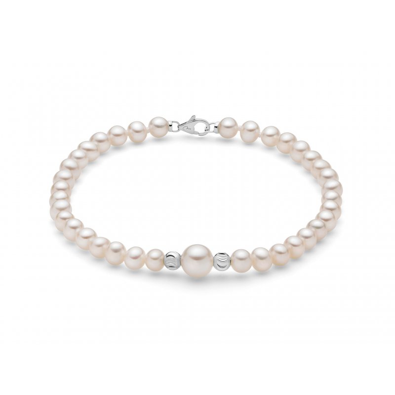 Miluna - Bracciale Perle Oriente - Oro Bianco