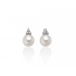 Miluna - Orecchini Perle Oriente - Oro Bianco - Diamanti