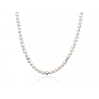 Miluna - Collana Di Perle Oriente - Oro Bianco - Elegante