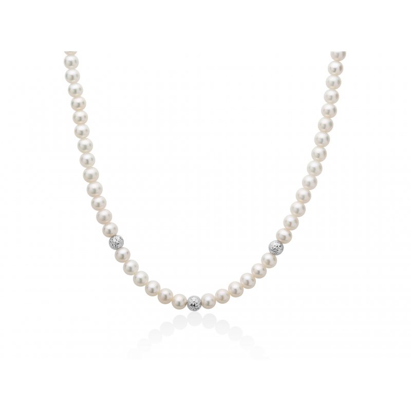 Miluna - Collana Di Perle Oriente - Oro Bianco - Elegante