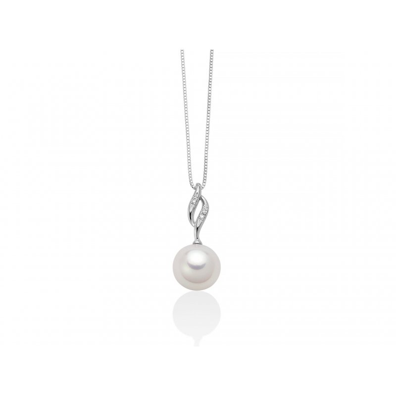 Miluna - Collana Di Perle Oriente - Oro Bianco - Diamanti