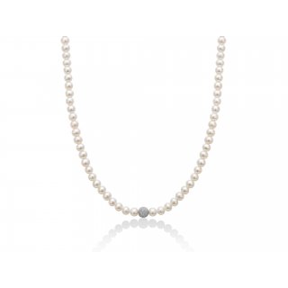 Miluna - Collana Di Perle Oriente - Oro Bianco