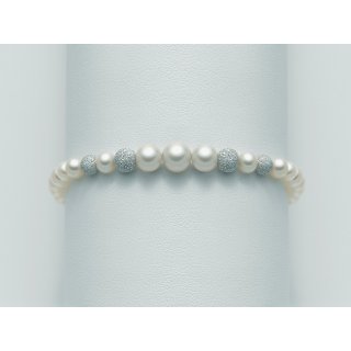 Miluna - Bracciale Perle Oriente - Oro Bianco