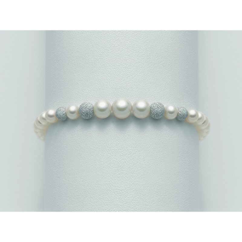 Miluna - Bracciale Perle Oriente - Oro Bianco