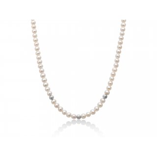 Miluna - Collana Perle Oriente - Oro Bianco