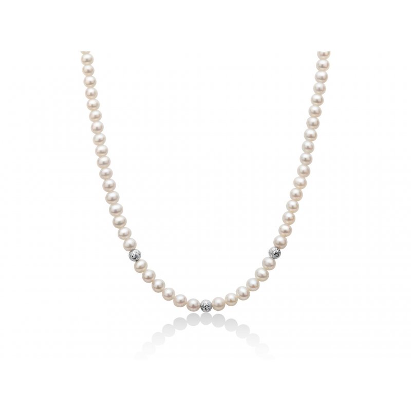 Miluna - Collana Perle Oriente - Oro Bianco