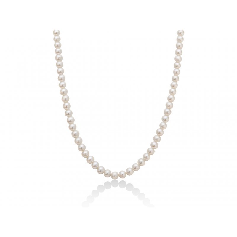 Miluna - Filo Di Perle Oriente - Oro Bianco - 45 Cm