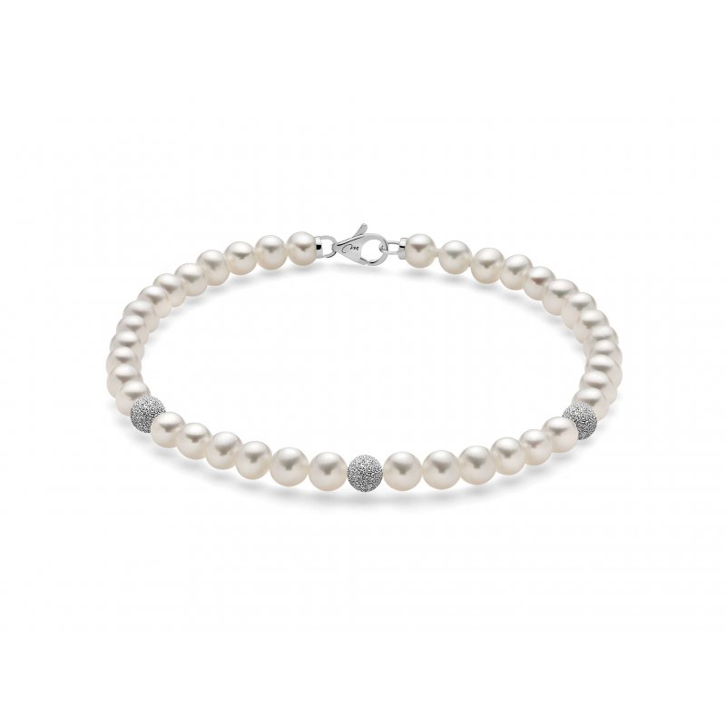 Miluna - Bracciale Di Perle Oriente - Oro Bianco - 750
