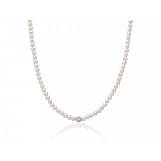 Miluna - Collana Di Perle Oriente - Oro Bianco