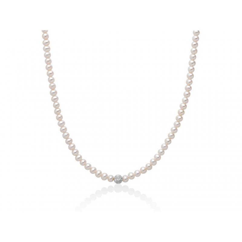 Miluna - Collana Di Perle Oriente - Oro Bianco