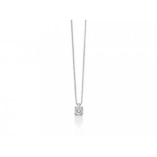 Miluna - Collier Punto Luce - Diamante - Oro Bianco