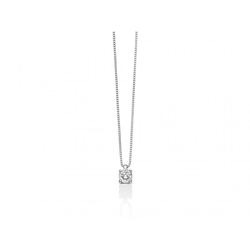 Miluna - Collier Punto Luce - Diamante - Oro Bianco